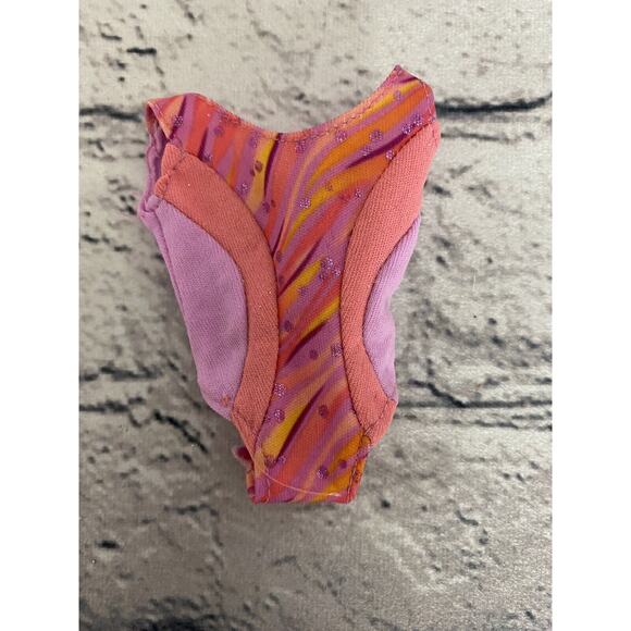 BARBIE DOLL‎ TEEN SIZE CORAL & PINK ONE PIECE STRETCH BODYSUIT/ SWIMSUIT - Picture 1 of 2